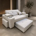 Sofá Cama Smart 3 Cuerpos con 2 Puffs