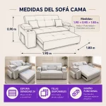 Sofá Cama Smart 2 Cuerpos + 2 Puffs - Imagen 2